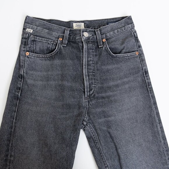 Citizens of Humanity Charlotte Crop High Rise Straight Jeans Black - Picture 4 of 15